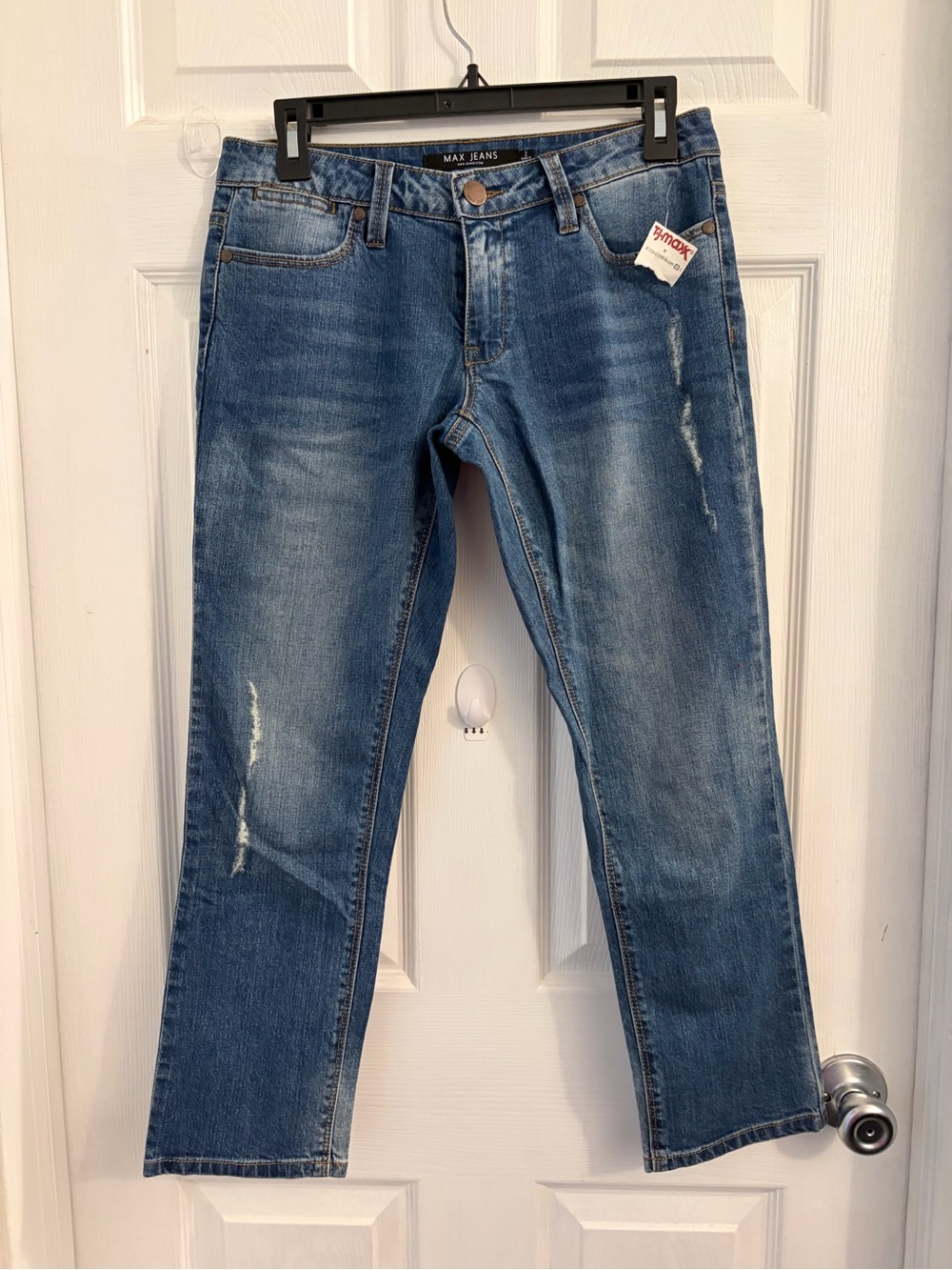Max Jeans Straight-Leg Blue Denim. Size 2